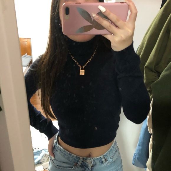 DEEP BLUE ZARA TURTLENECK - Picture 1 of 4